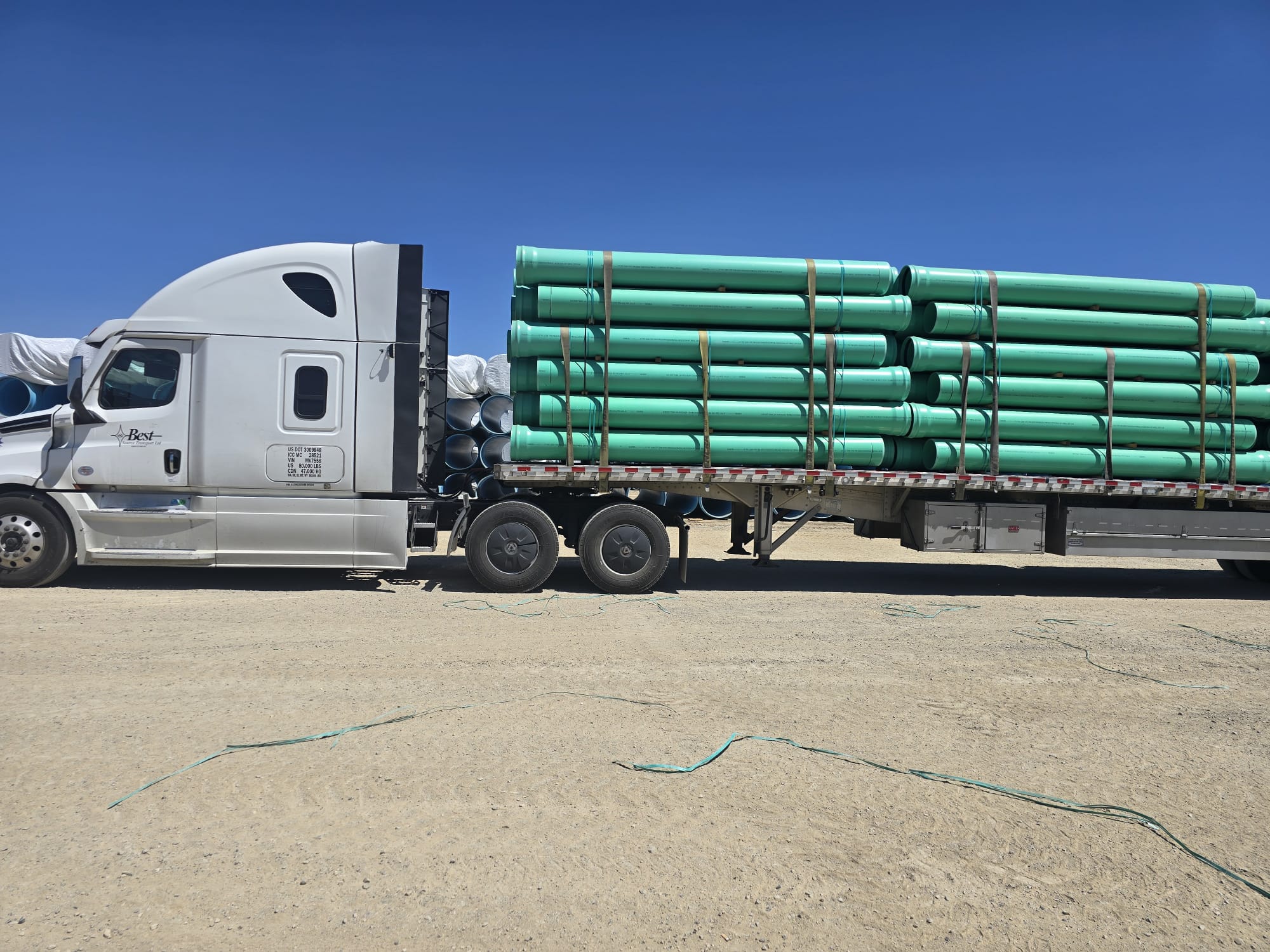 Flatbed pipe load